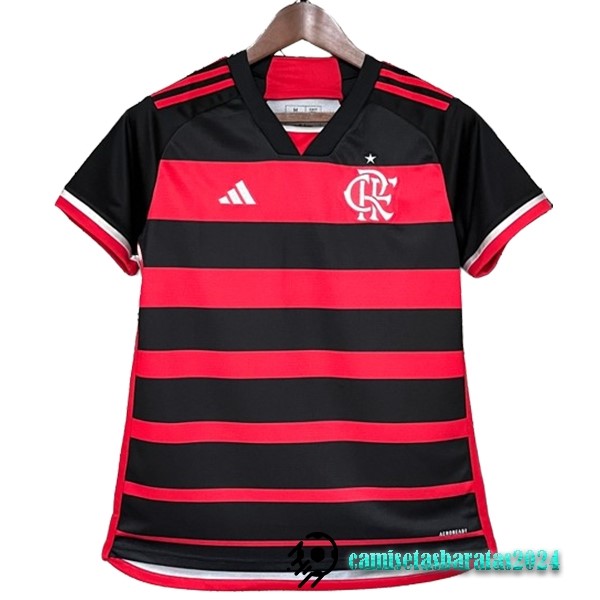 Replicas Casa Camiseta Mujer Flamengo 2024 2025 Rojo Negro