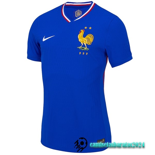 Replicas Casa Camiseta Mujer Francia 2024 Azul