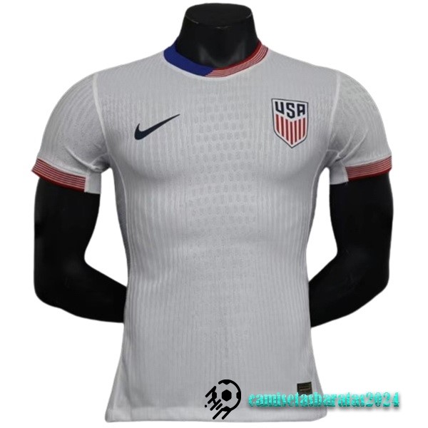 Replicas Casa Jugadores Camiseta Estados Unidos 2024 Blanco