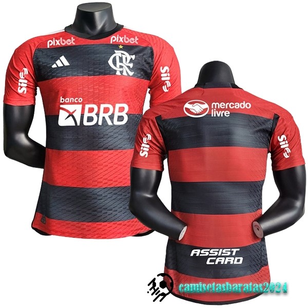 Replicas Casa Jugadores Camiseta Flamengo 2024 2025 Rojo Negro