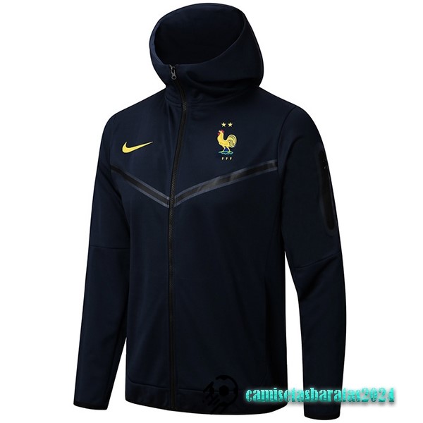 Replicas Chaqueta Con Capucha Francia 2024 Negro