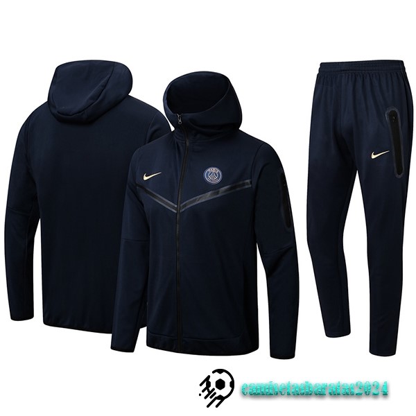 Replicas Conjunto Completo Chaqueta Con Capucha Paris Saint Germain 2024 2025 Negro