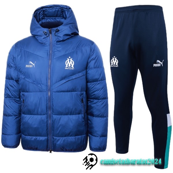 Replicas Conjunto Completo Chaqueta De Algodón Marsella 2023 2024 Azul Negro