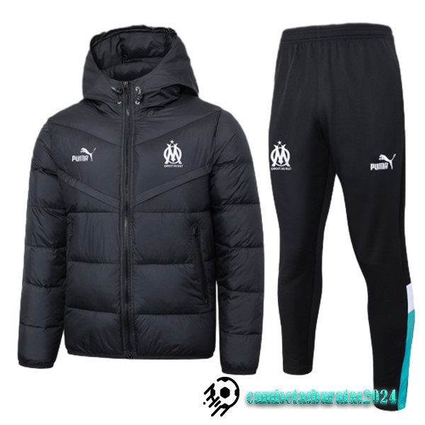 Replicas Conjunto Completo Chaqueta De Algodón Marsella 2023 2024 Negro