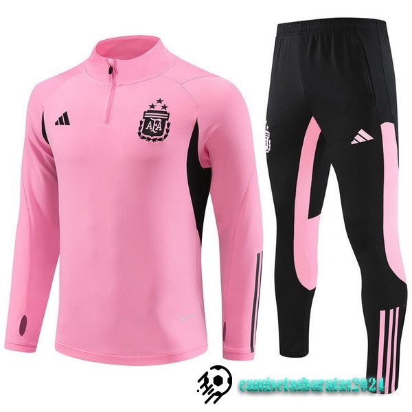 Replicas Conjunto Completo Sudadera Entrenamiento Argentina 2023 Rosa Negro