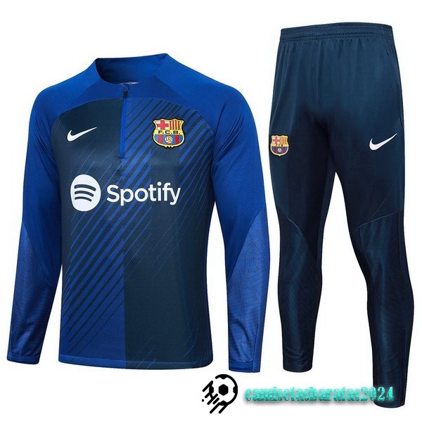 Replicas Conjunto Completo Sudadera Entrenamiento Barcelona 2023 2024 Azul Marino