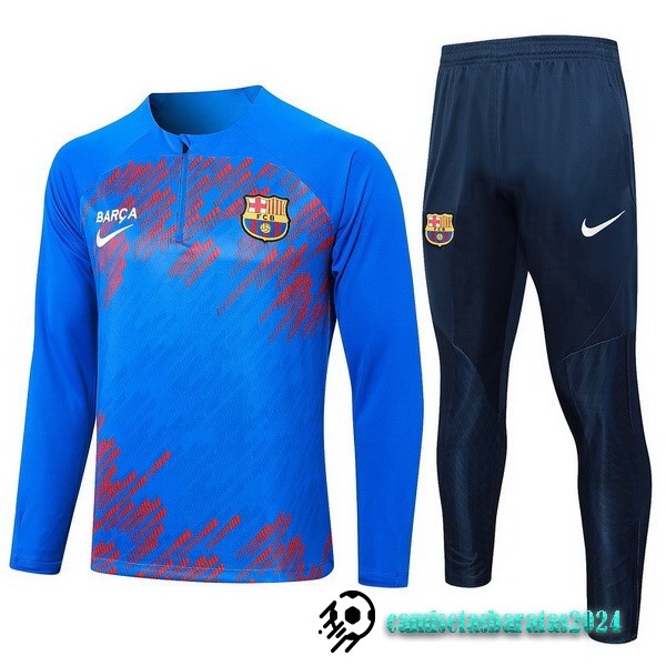 Replicas Conjunto Completo Sudadera Entrenamiento Barcelona 2023 2024 Azul Rojo