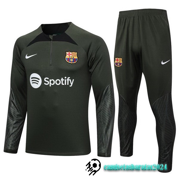 Replicas Conjunto Completo Sudadera Entrenamiento Barcelona 2023 2024 Verde Marino