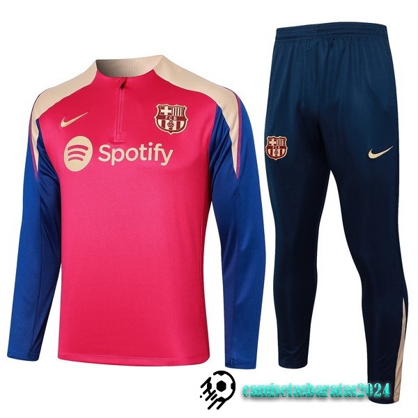 Replicas Conjunto Completo Sudadera Entrenamiento Barcelona 2024 2025 Rosa Azul