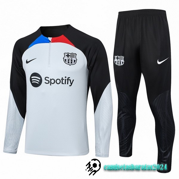 Replicas Conjunto Completo Sudadera Entrenamiento Niños Barcelona 2023 2024 Gris Negro