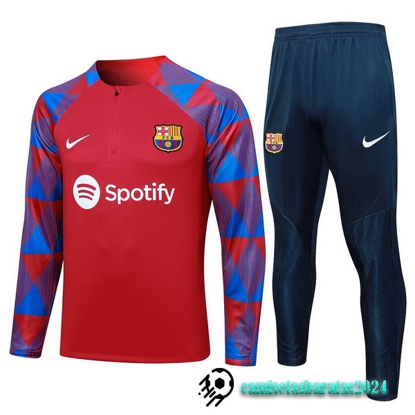 Replicas Conjunto Completo Sudadera Entrenamiento Niños Barcelona 2023 2024 Rojo Azul