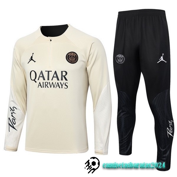 Replicas Conjunto Completo Sudadera Entrenamiento Niños Paris Saint Germain 2023 2024 Amarillo Negro