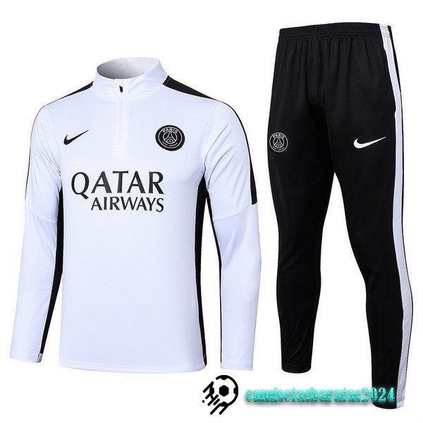 Replicas Conjunto Completo Sudadera Entrenamiento Paris Saint Germain Niños 2023 2024 Blanco Negro