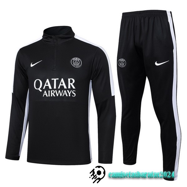 Replicas Conjunto Completo Sudadera Entrenamiento Paris Saint Germain Niños 2023 2024 Negro Blanco