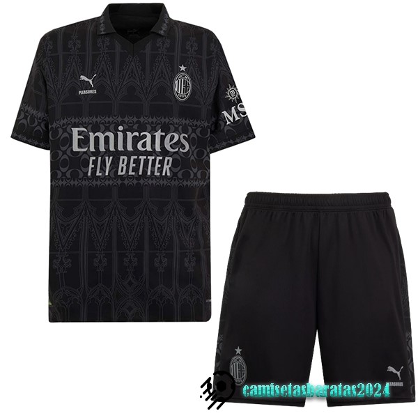 Replicas Cuarta Conjunto De Hombre AC Milan 2023 2024 Negro