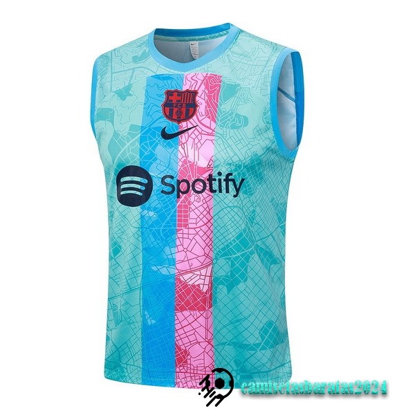 Replicas Entrenamiento Sin Mangas Barcelona 2023 2024 Verde Rosa