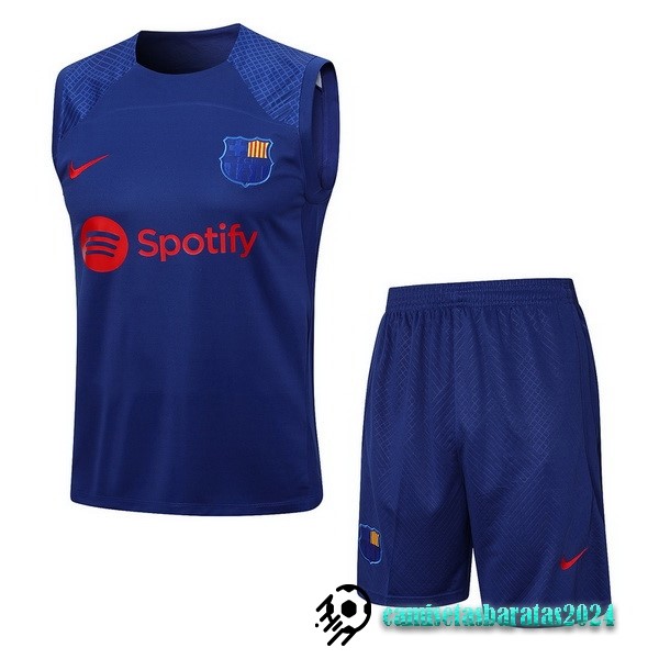 Replicas Entrenamiento Sin Mangas Conjunto Completo Barcelona 2023 2024 Azul