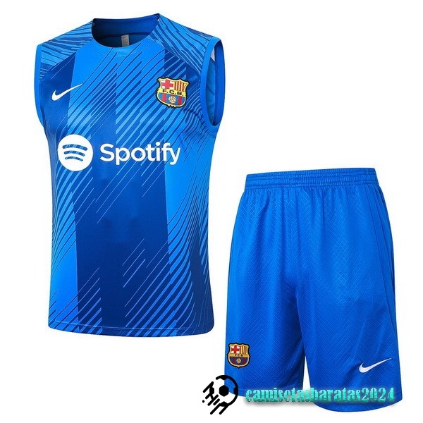 Replicas Entrenamiento Sin Mangas Conjunto Completo Barcelona 2023 2024 Azul Blanco