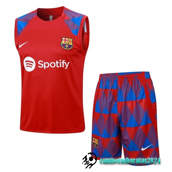 Replicas Entrenamiento Sin Mangas Conjunto Completo Barcelona 2023 2024 Rojo Azul