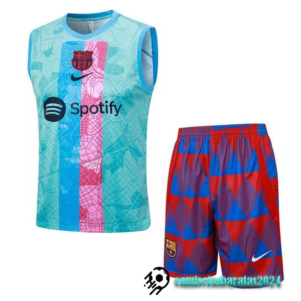 Replicas Entrenamiento Sin Mangas Conjunto Completo Barcelona 2023 2024 Verde Rosa Rojo