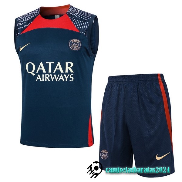 Replicas Entrenamiento Sin Mangas Conjunto Completo Paris Saint Germain 2023 2024 Azul Rojo Purpura