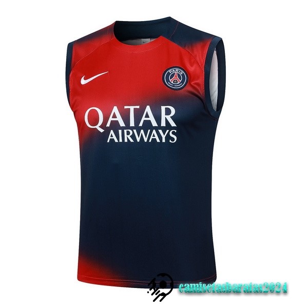 Replicas Entrenamiento Sin Mangas Paris Saint Germain 2023 2024 Rojo Azul