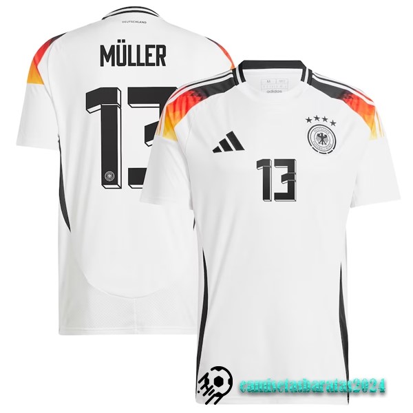 Replicas NO.13 Müller Tailandia Casa Camiseta Alemania 2024 Blanco