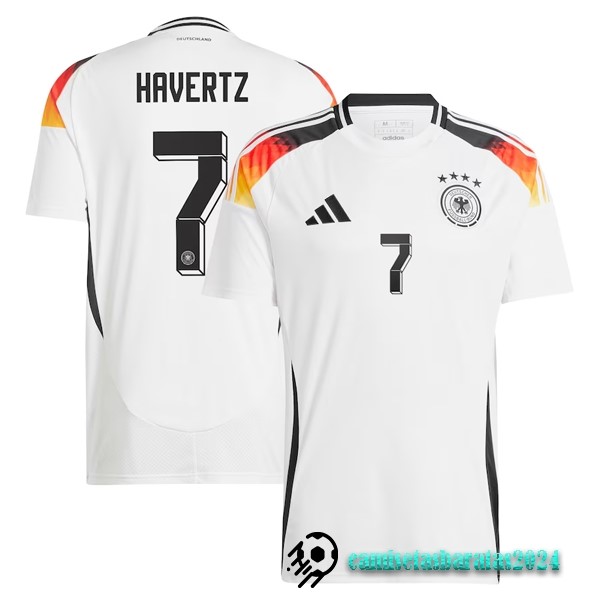 Replicas NO.7 Havertz Tailandia Casa Camiseta Alemania 2024 Blanco