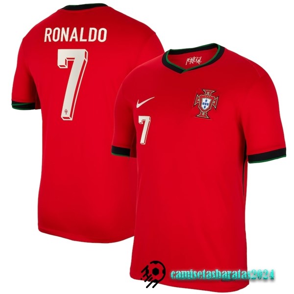 Replicas NO.7 Ronaldo Tailandia Casa Camiseta Portugal 2024 Rojo