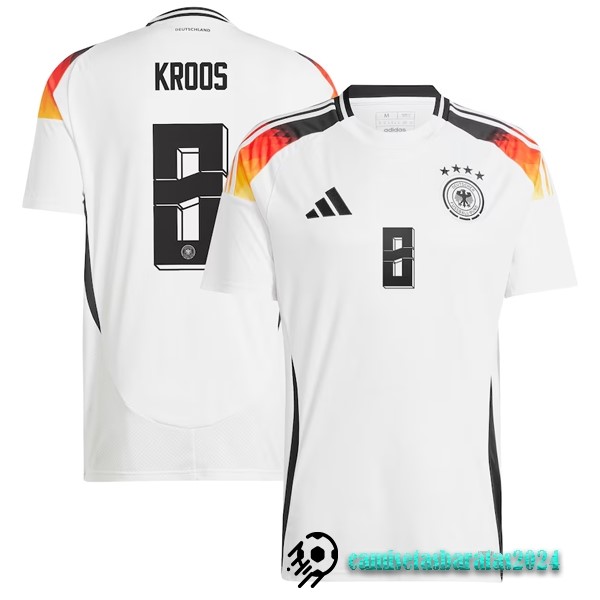 Replicas NO.8 Kroos Tailandia Casa Camiseta Alemania 2024 Blanco