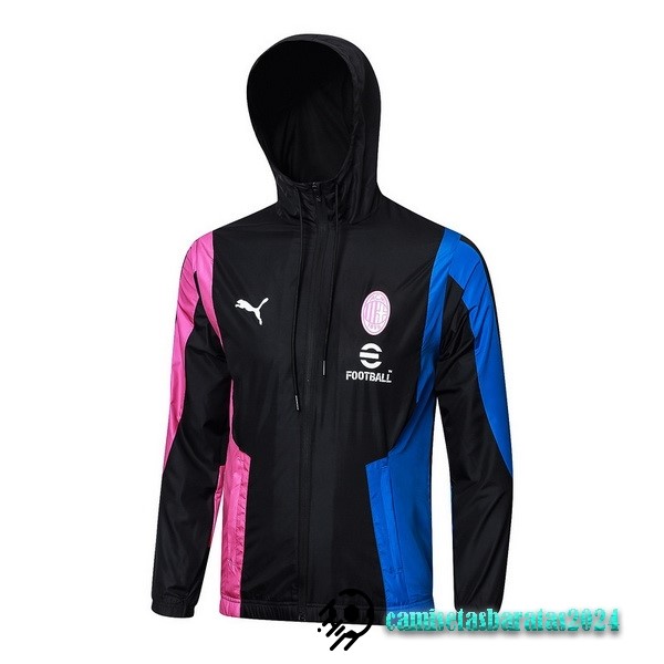 Replicas Rompevientos AC Milan 2023 2024 Negro Rosa Azul