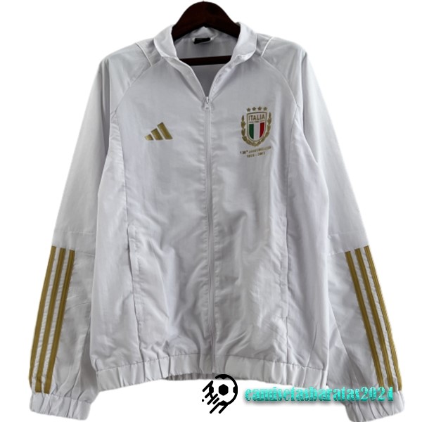 Replicas Rompevientos Italia 2023 Blanco Amarillo