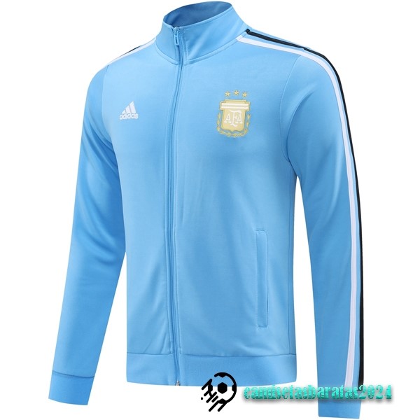 Replicas Ropa Deportiva Con Cremallera Larga Argentina 2024 Azul