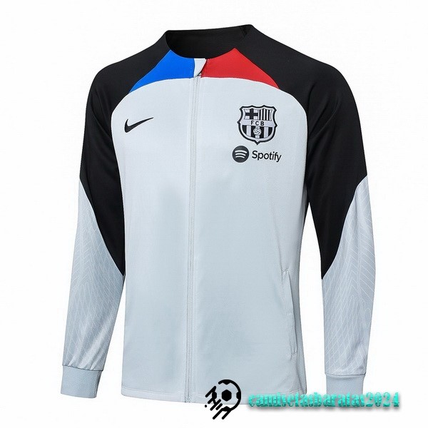 Replicas Ropa Deportiva Con Cremallera Larga Barcelona 2023 2024 Gris Negro