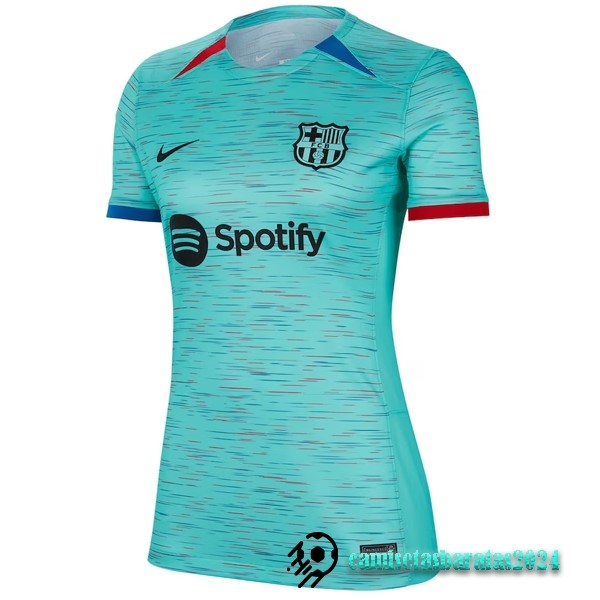 Replicas Segunda Camiseta Mujer Barcelona 2023 2024 Azul Verde