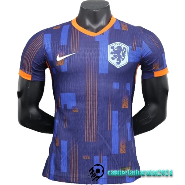 Replicas Segunda Jugadores Camiseta Países Bajos 2024 Azul