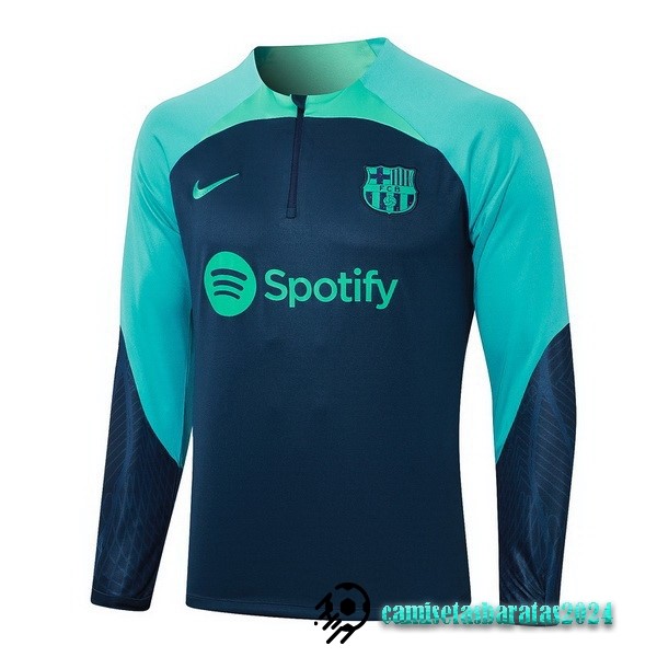 Replicas Sudadera Entrenamiento Barcelona 2023 2024 Azul Marino I Verde