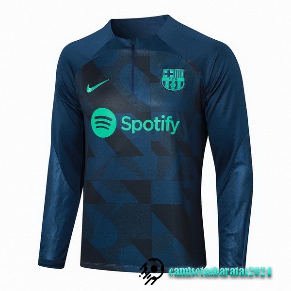 Replicas Sudadera Entrenamiento Barcelona 2023 2024 Azul Marino Verde