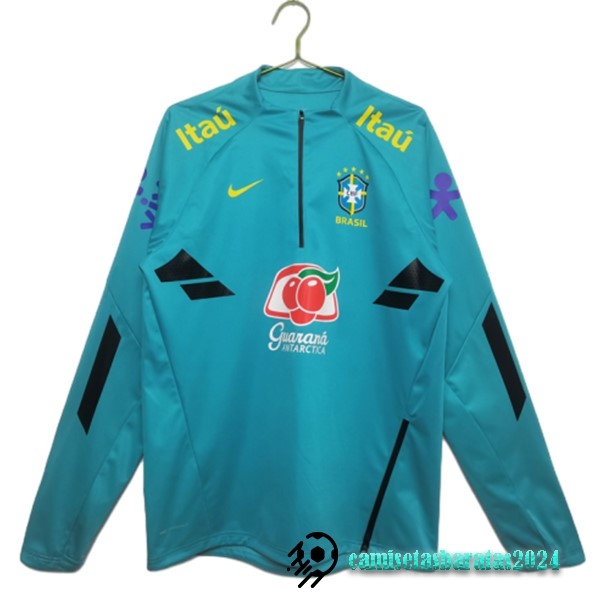 Replicas Sudadera Entrenamiento Brasil 2022 Verde Azul