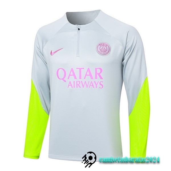 Replicas Sudadera Entrenamiento Paris Saint Germain 2023 2024 Gris Verde