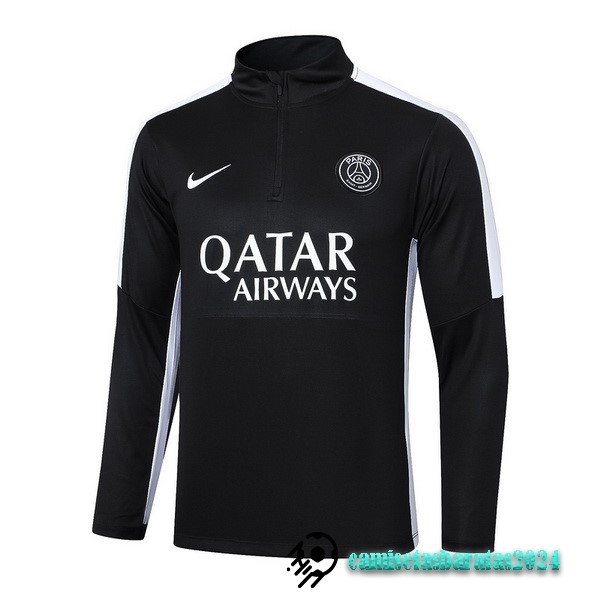 Replicas Sudadera Entrenamiento Paris Saint Germain 2023 2024 Negro Blanco