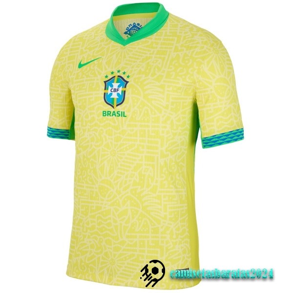 Replicas Tailandia Casa Camiseta Brasil 2024 Amarillo