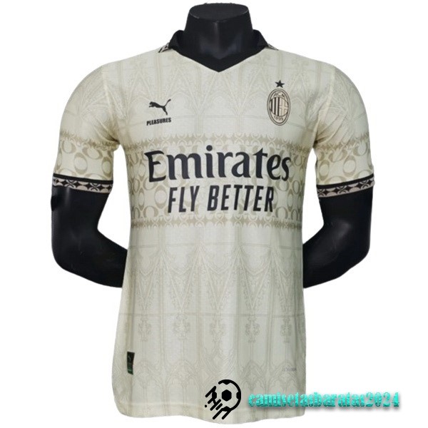 Replicas Tailandia Cuarta Jugadores Camiseta AC Milan 2023 2024 Amarillo