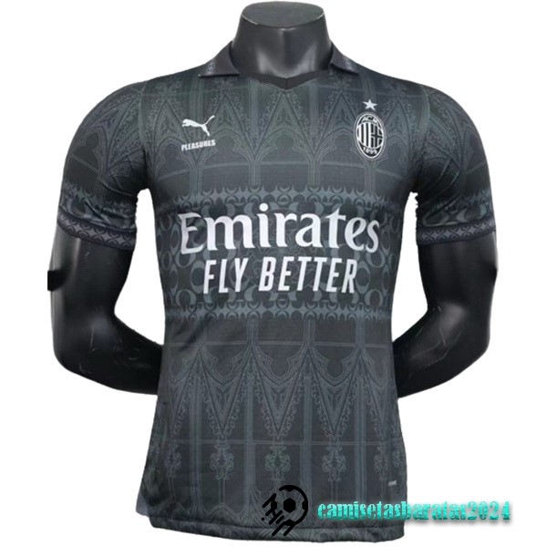 Replicas Tailandia Cuarta Jugadores Camiseta AC Milan 2023 2024 Negro