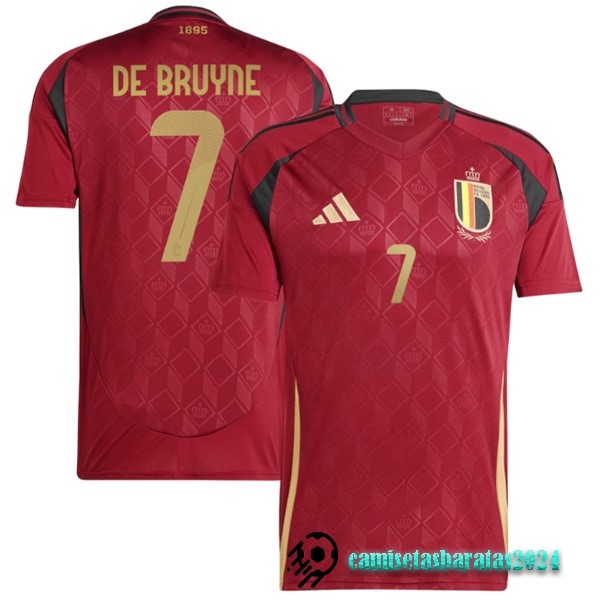 Replicas Tailandia NO.10 De Bruyne Casa Camiseta Bélgica 2024 Rojo