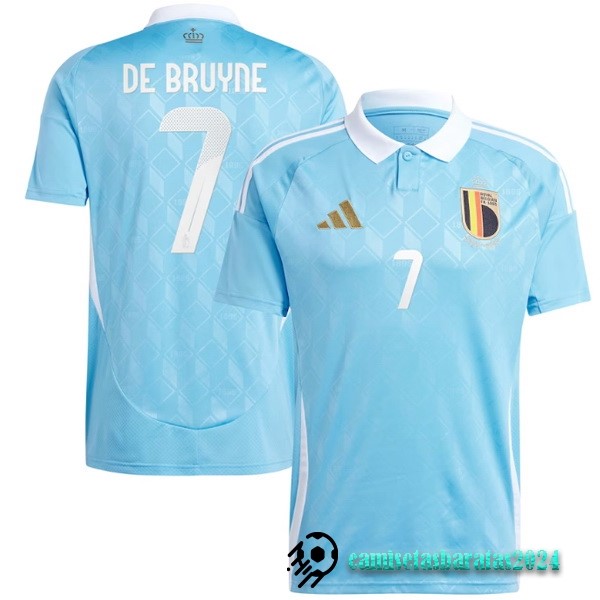 Replicas Tailandia NO.10 De Bruyne Segunda Camiseta Bélgica 2024 Azul