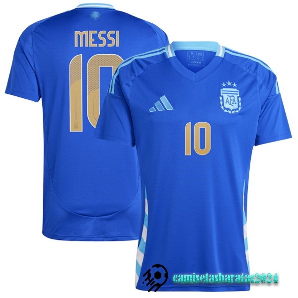 Replicas Tailandia NO.10 Messi Segunda Camiseta Argentina 2024 Azul