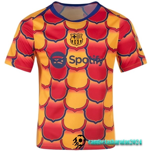 Replicas Tailandia Previo al partido Camiseta Barcelona 2024 2025 Naranja
