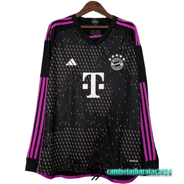 Replicas Tailandia Segunda Manga Larga Bayern Múnich 2023 2024 Negro