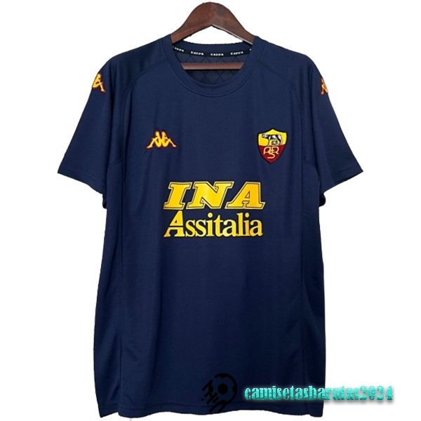 Replicas Tercera Camiseta As Roma Retro 2000 2001 Azul